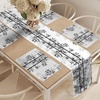 image:imageAmbesonne Floral Table Runner amp Placemats Abstract Clove Petals Digital Featured Vibrant Circular Essence Bouquet Design Set for Dining Table Decor Placemat 4 pcs  Runner 16x72 Petrol Blue TealWhite and Black