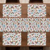 image:imageAmbesonne Floral Table Runner amp Placemats Abstract Clove Petals Digital Featured Vibrant Circular Essence Bouquet Design Set for Dining Table Decor Placemat 4 pcs  Runner 16x72 Petrol Blue TealTan Brown