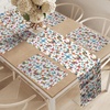 image:imageAmbesonne Floral Table Runner amp Placemats Abstract Clove Petals Digital Featured Vibrant Circular Essence Bouquet Design Set for Dining Table Decor Placemat 4 pcs  Runner 16x72 Petrol Blue TealTan Brown