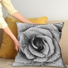 image:imageAmbesonne Flower Throw Pillow Cushion Cover Retro Romantic Rose Petal with Rain Water Drops Valentines Love Picture Decorative Square Accent Pillow Case 18 X 18 White and BlackWhite and Black