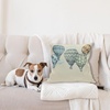 image:imageAmbesonne Flower Throw Pillow Cushion Cover Retro Romantic Rose Petal with Rain Water Drops Valentines Love Picture Decorative Square Accent Pillow Case 18 X 18 White and BlackGreen Blue