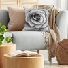 image:imageAmbesonne Flower Throw Pillow Cushion Cover Retro Romantic Rose Petal with Rain Water Drops Valentines Love Picture Decorative Square Accent Pillow Case 18 X 18 White and BlackWhite and Black