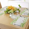 image:imageAmbesonne Green Flower Place Mats Set of 4 Blossoming Abstract Elements Swirls Springtime Foliage Illustration Washable Fabric Placemats for Dining Room Kitchen Table Decor Lime Green Pink Red