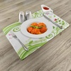 image:imageAmbesonne Green Flower Place Mats Set of 4 Blossoming Abstract Elements Swirls Springtime Foliage Illustration Washable Fabric Placemats for Dining Room Kitchen Table Decor Lime Green Pink Red