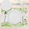 image:imageAmbesonne Green Flower Place Mats Set of 4 Blossoming Abstract Elements Swirls Springtime Foliage Illustration Washable Fabric Placemats for Dining Room Kitchen Table Decor Lime Green Pink Red