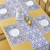 image:imageAmbesonne Horses Table Runner amp Placemats Classic Swedish Dalecarlian Coral Azure Blue Animals and Green Floral Arrangement Set for Dining Table Decor Placemat 4 pcs  Runner 16x72 Blue BurgundyViolet Blue