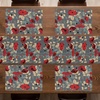 image:imageAmbesonne Horses Table Runner amp Placemats Classic Swedish Dalecarlian Coral Azure Blue Animals and Green Floral Arrangement Set for Dining Table Decor Placemat 4 pcs  Runner 16x72 Blue BurgundyBeige Grey