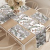 image:imageAmbesonne Horses Table Runner amp Placemats Classic Swedish Dalecarlian Coral Azure Blue Animals and Green Floral Arrangement Set for Dining Table Decor Placemat 4 pcs  Runner 16x72 Blue BurgundyMauve Sage Green