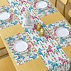 image:imageAmbesonne Horses Table Runner amp Placemats Classic Swedish Dalecarlian Coral Azure Blue Animals and Green Floral Arrangement Set for Dining Table Decor Placemat 4 pcs  Runner 16x72 Blue BurgundyBlue Burgundy