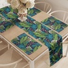 image:imageAmbesonne Horses Table Runner amp Placemats Classic Swedish Dalecarlian Coral Azure Blue Animals and Green Floral Arrangement Set for Dining Table Decor Placemat 4 pcs  Runner 16x72 Blue BurgundyBlue Teal