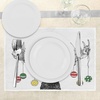 image:imageAmbesonne Moose Place Mats Set of 4 Christmas Animal Xmas Ornaments Balls Hanging from Horns Funny Noel Sketch Art Washable Fabric Placemats for Dining Table Standard Size Black and White