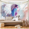 image:imageAmbesonne Tribal Tapestry Girl Smoking Traditional Clothes Abstract Watercolor Background Illustration Wide Wall Hanging for Bedroom Living Room Dorm 60 X 40 Multicolor Purple