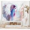 image:imageAmbesonne Tribal Tapestry Girl Smoking Traditional Clothes Abstract Watercolor Background Illustration Wide Wall Hanging for Bedroom Living Room Dorm 60 X 40 Multicolor Purple