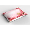 image:imageAmbesonne Valentine Pillow Sham Framework with Romantic Roses with Leaves Bridal Wedding Marriage Corsage Decorative Standard Size Printed Pillowcase 26 X 20 Pink CoralPink Coral