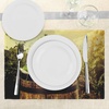 image:imageAmbesonne Wine Place Mats Set of 4 Scenic Tuscany Landscape with Cask Couple of Glasses and Ripe Grapes Growth Washable Fabric Placemats for Dining Table Standard Size Black Brown