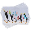 image:imageAmbesonne Christmas Place Mats Set of 4 Group of Penguins in Caps Walking on Snow with Surprise Washable Fabric Placemats for Dining Table Standard Size Soft Lavender
