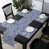image:imageAmbesonne Floral Table Runner amp Placemats Abstract Clove Petals Digital Featured Vibrant Circular Essence Bouquet Design Set for Dining Table Decor Placemat 4 pcs  Runner 16x72 Petrol Blue TealViolet Blue Orange White
