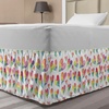 image:imageAmbesonne Heart Elastic Bed Skirt Rainbow Colors Watercolor Style Inspired Hearts Valentines Day Love Romantic Couples Wrap Around Fabric Bedskirt Dust Ruffle for Bedroom Full White PinkWhite Pink