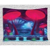image:imageAmbesonne Mushroom Tapestry Magic Mushrooms with Vibrant Neon Design Graphic Image Enchanted Forest Theme Print Wide Wall Hanging for Bedroom Living Room Dorm 60 X 40 Blue Red