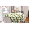 image:imageAmbesonne Nature Round Tablecloth Birds Wildlife Cartoon Like Image with Tree Leaf Art Print Circle Table Cloth Cover for Dining Room Kitchen Decoration 60 Mustard MaroonLime Green White Mustard