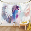 image:imageAmbesonne Tribal Tapestry Girl Smoking Traditional Clothes Abstract Watercolor Background Illustration Wide Wall Hanging for Bedroom Living Room Dorm 60 X 40 Multicolor Purple
