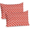 image:imageAmbesonne Valentines Day Pillow Sham Set of 2 White Hearts on Vibrant Background Love Pattern for Romantic Couples Quality Microfiber Bedding Item for All Seasons 26 x 20 White Vermilion