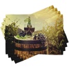 image:imageAmbesonne Wine Place Mats Set of 4 Scenic Tuscany Landscape with Cask Couple of Glasses and Ripe Grapes Growth Washable Fabric Placemats for Dining Table Standard Size Black Brown