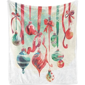 image:imageAmbesonne Christmas Throw Blanket Xmas Ornate Arrange with Pinecones Berries and Flowers Vintage Print Flannel Fleece Accent Piece Soft Couch Cover for Adults 50 x 70 Coral Brown and CoconutDark Coral Green Blue