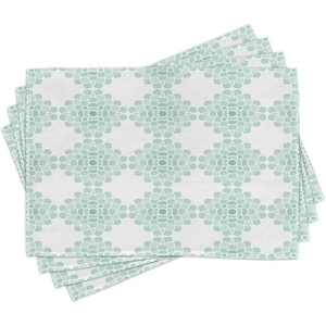 image:imageAmbesonne Floral Place Mats Set of 4 Abstract Horizontal Lines Geometric Bold Thin Stripes Ocean Themed Illustration Washable Fabric Placemats for Dining Table Standard Size Seafoam White