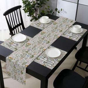 image:imageAmbesonne Floral Table Runner amp Placemats Abstract Clove Petals Digital Featured Vibrant Circular Essence Bouquet Design Set for Dining Table Decor Placemat 4 pcs  Runner 16x72 Petrol Blue TealReseda Green Beige