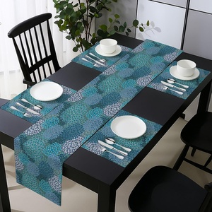 image:imageAmbesonne Floral Table Runner amp Placemats Abstract Clove Petals Digital Featured Vibrant Circular Essence Bouquet Design Set for Dining Table Decor Placemat 4 pcs  Runner 16x72 Petrol Blue TealPetrol Blue Teal