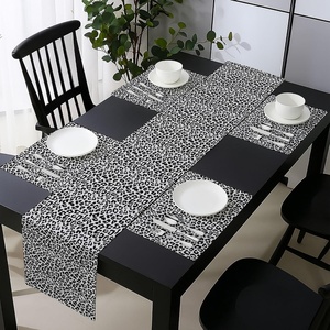 image:imageAmbesonne Floral Table Runner amp Placemats Abstract Clove Petals Digital Featured Vibrant Circular Essence Bouquet Design Set for Dining Table Decor Placemat 4 pcs  Runner 16x72 Petrol Blue TealBlack and Grey