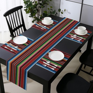 image:imageAmbesonne Floral Table Runner amp Placemats Abstract Clove Petals Digital Featured Vibrant Circular Essence Bouquet Design Set for Dining Table Decor Placemat 4 pcs  Runner 16x72 Petrol Blue TealBlue Orange Green