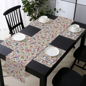 image:imageAmbesonne Horses Table Runner amp Placemats Classic Swedish Dalecarlian Coral Azure Blue Animals and Green Floral Arrangement Set for Dining Table Decor Placemat 4 pcs  Runner 16x72 Blue BurgundyRed Cream
