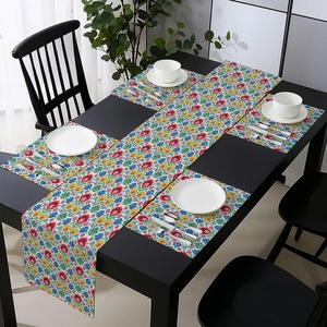 image:imageAmbesonne Horses Table Runner amp Placemats Classic Swedish Dalecarlian Coral Azure Blue Animals and Green Floral Arrangement Set for Dining Table Decor Placemat 4 pcs  Runner 16x72 Blue BurgundyGreen Blue Pink