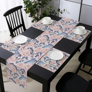 image:imageAmbesonne Horses Table Runner amp Placemats Classic Swedish Dalecarlian Coral Azure Blue Animals and Green Floral Arrangement Set for Dining Table Decor Placemat 4 pcs  Runner 16x72 Blue BurgundyBlue Pink