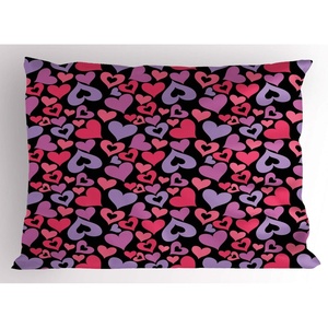 image:imageAmbesonne Love Pillow Sham Silhouette Hearts Pinkish Romantic Shapes Valentines Day Celebration Happy Cheerful Decorative Standard Queen Size Printed Pillowcase 30 X 20 Lilac Pink Lavender