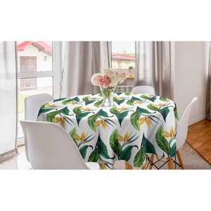 image:imageAmbesonne Nature Round Tablecloth Birds Wildlife Cartoon Like Image with Tree Leaf Art Print Circle Table Cloth Cover for Dining Room Kitchen Decoration 60 Mustard MaroonForest Green
