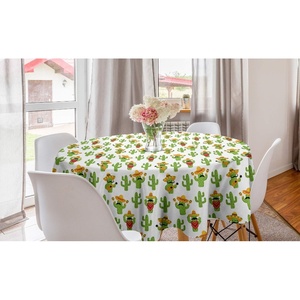 image:imageAmbesonne Nature Round Tablecloth Birds Wildlife Cartoon Like Image with Tree Leaf Art Print Circle Table Cloth Cover for Dining Room Kitchen Decoration 60 Mustard MaroonLime Green White Mustard