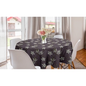 image:imageAmbesonne Nature Round Tablecloth Birds Wildlife Cartoon Like Image with Tree Leaf Art Print Circle Table Cloth Cover for Dining Room Kitchen Decoration 60 Mustard MaroonEggplant Multicolor