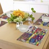 image:imageAmbesonne Abstract Place Mats Set of 4 Abstract Woman Face Illustration Behind Stained Glass Styled Human Facial Feature Washable Fabric Placemats for Dining Room Kitchen Table Decor Magenta Blue