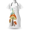 image:imageAmbesonne Alice in Wonderland Apron Hookah Smoking Caterpillar Sitting on a Mushroom and Asking Who are You Unisex Kitchen Bib with Adjustable Neck for Cooking Gardening Adult Size Teal Brown
