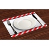 image:imageAmbesonne Candy Cane Place Mats Set of 4 Horizontal Borders Frame with Red and White Sweetie Pattern in Abstract Style Washable Fabric Placemats for Dining Room Kitchen Table Decor Red White