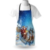 image:imageAmbesonne Christmas Apron Santa in Sleigh Reindeer and Toys Snowy North Pole Tale Fantasy Image Unisex Kitchen Bib with Adjustable Neck for Cooking Gardening Adult Size Navy Blue