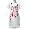 image:imageAmbesonne Christmas Apron Traditional Design Holly Berry Branches Snow and Bokeh Effect Print Unisex Kitchen Bib with Adjustable Neck for Cooking Gardening Adult Size White and Red