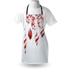 image:imageAmbesonne Christmas Apron Traditional Design Holly Berry Branches Snow and Bokeh Effect Print Unisex Kitchen Bib with Adjustable Neck for Cooking Gardening Adult Size White and Red