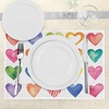 image:imageAmbesonne Grunge Place Mats Set of 4 Rainbow Color Heart Shapes Valentines Day Design Romantic His and Hers Theme Washable Fabric Placemats for Dining Table Standard Size Red Multicolor