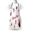 image:imageAmbesonne Halloween Apron Trick or Treat Lettering with Blood Splatter Stains and Scary Hands Graphic Unisex Kitchen Bib with Adjustable Neck for Cooking Gardening Adult Size Red and White