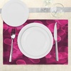 image:imageAmbesonne Hot Pink Place Mats Set of 4 Heart Shapes on Blurry Background Romantic Valentines Day Design Washable Fabric Placemats for Dining Table Standard Size Magenta Pink