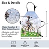 image:imageAmbesonne Outdoor Apron Woman Riding Vintage Romantic Bike with Spring Time Flowers in Basket Nature Image Unisex Kitchen Bib with Adjustable Neck for Cooking Gardening Adult Size Green Blue